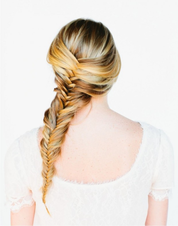 Fishtail Braid Hair Tutorial via