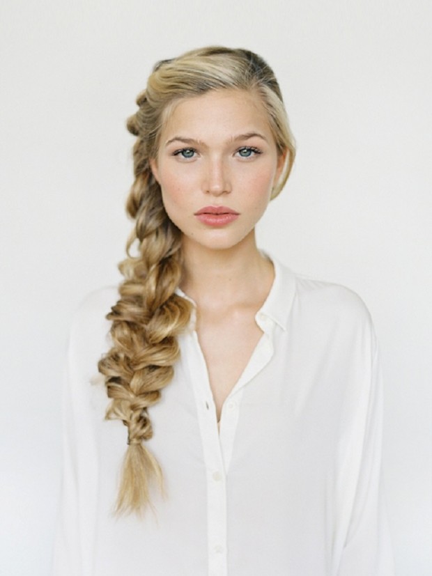 Romantic Side Braid Hair Tutorial via