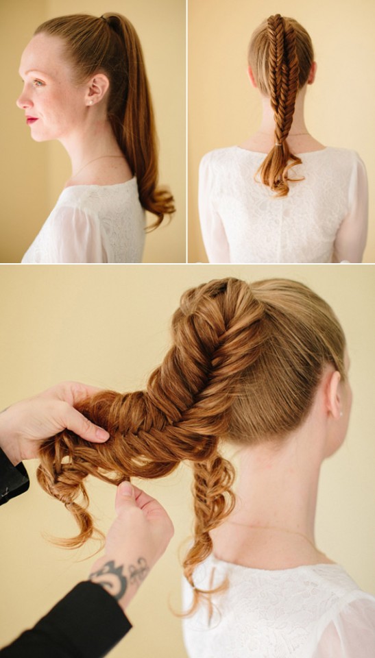 Fishtail Braid Pony Tutorial via