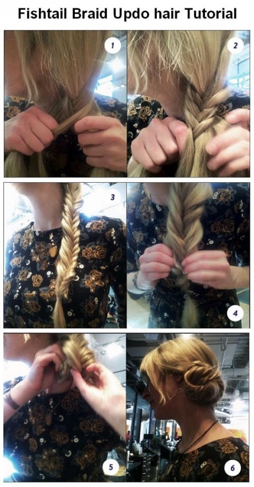 Fishtail Braid Bun Tutorial via