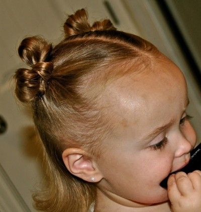 Bun Bow Hairstyle for Your Daughter via