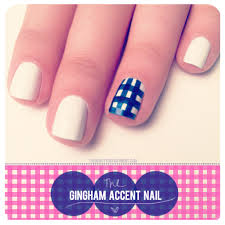 Blue and White Nails