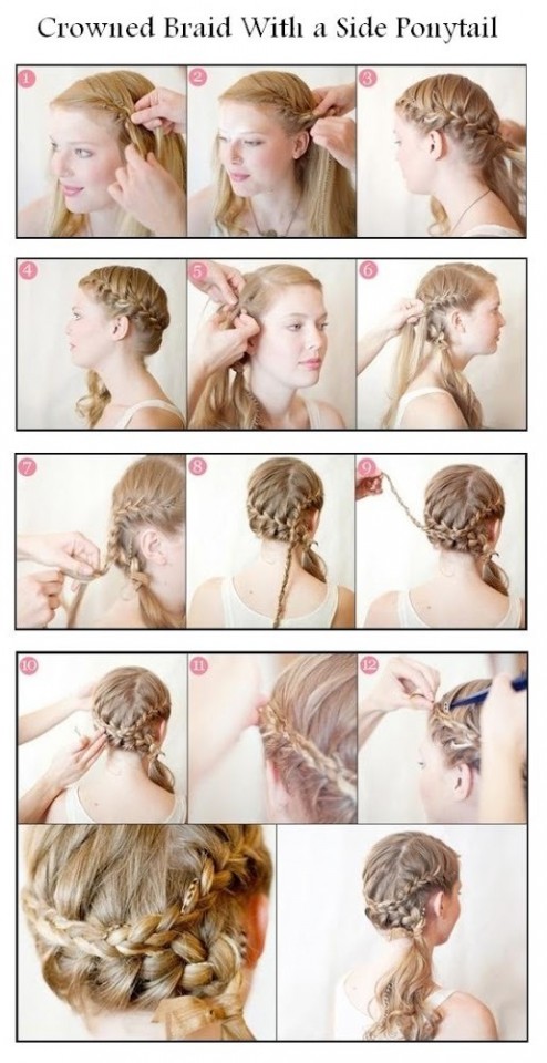 Crown Braid with Ponytail