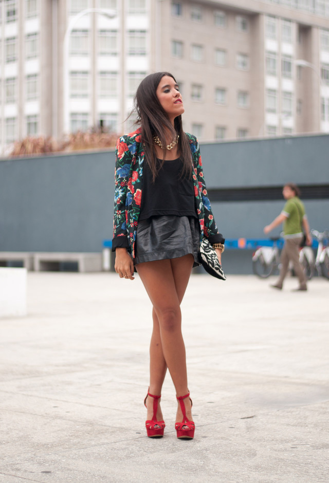 Floral Blazer Outfit for Night Out