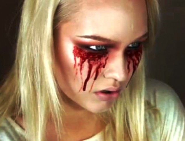 Bloody Eyes for Vampire MakeUp Ideas via