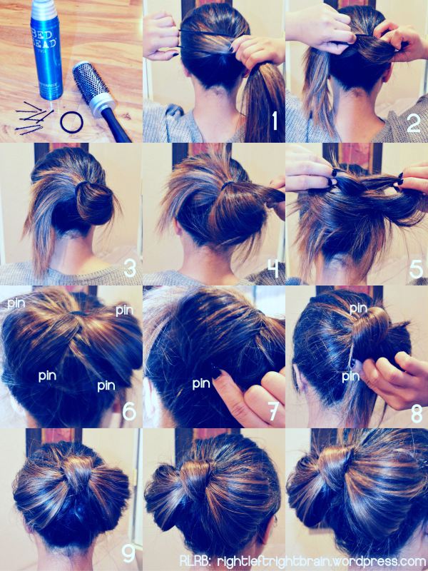 Bun Bow Hairstyle via