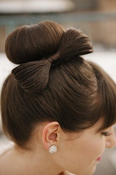 Bun Bow Hairstyle via