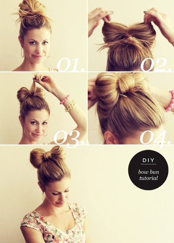 Bun Bow Hairstyle via