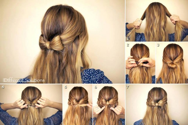 Half Up Half Down Bow Hairstyle via