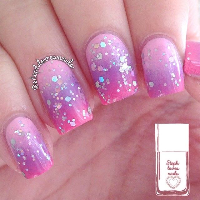 Ombre Nails with Glitter