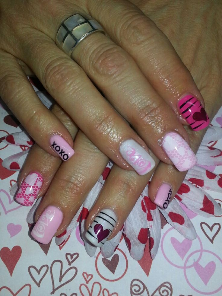 Pink and White Nails