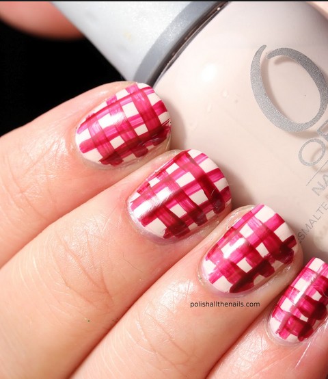 Red and White Nails