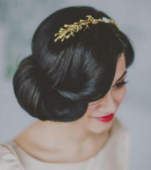 Retro Hair with Golden Headband