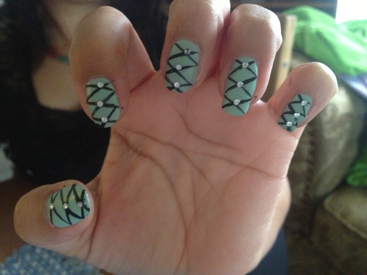 Simple Fishnet Nails