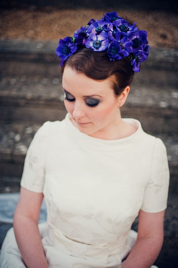 Vintage Floral Bun Bride Hairstyle via