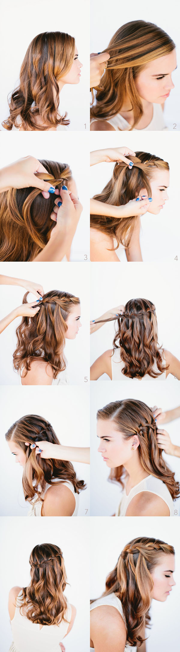 Waterfall Braid Hair Tutorial