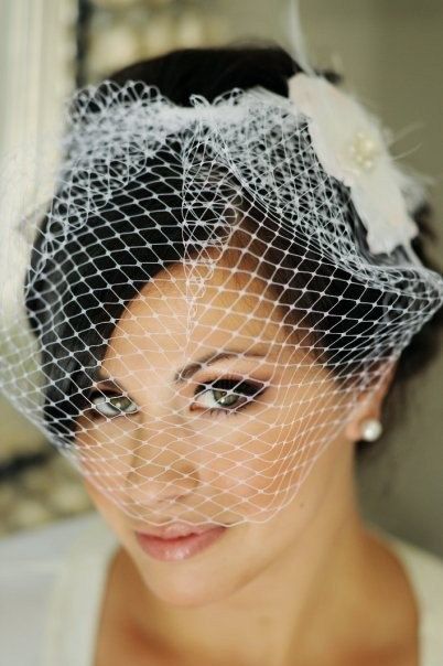 Wedding Hair with Birdcage Veil