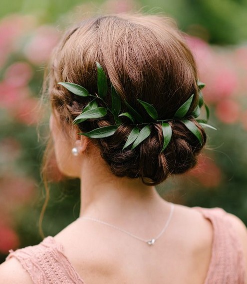 Wedding Hair with Leaves