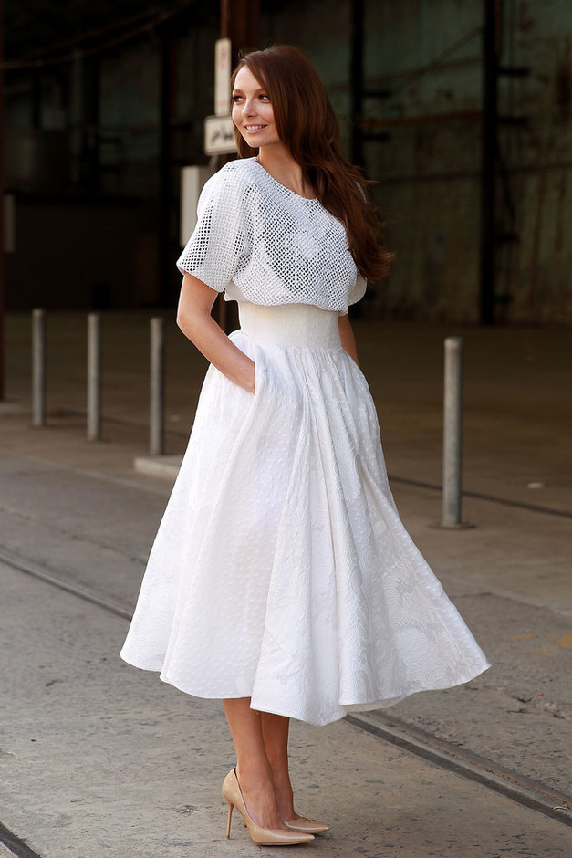 White Midi Skirt Outfit