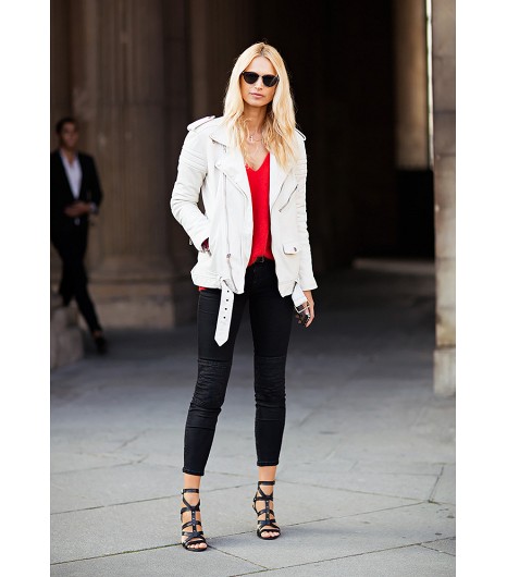 White Moto Jacket for Spring