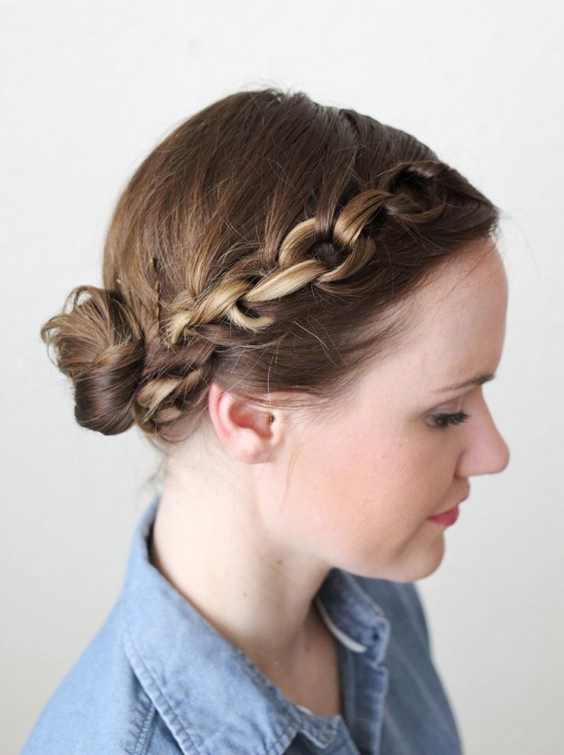 Braided Bun for Elegant Hairstyle via