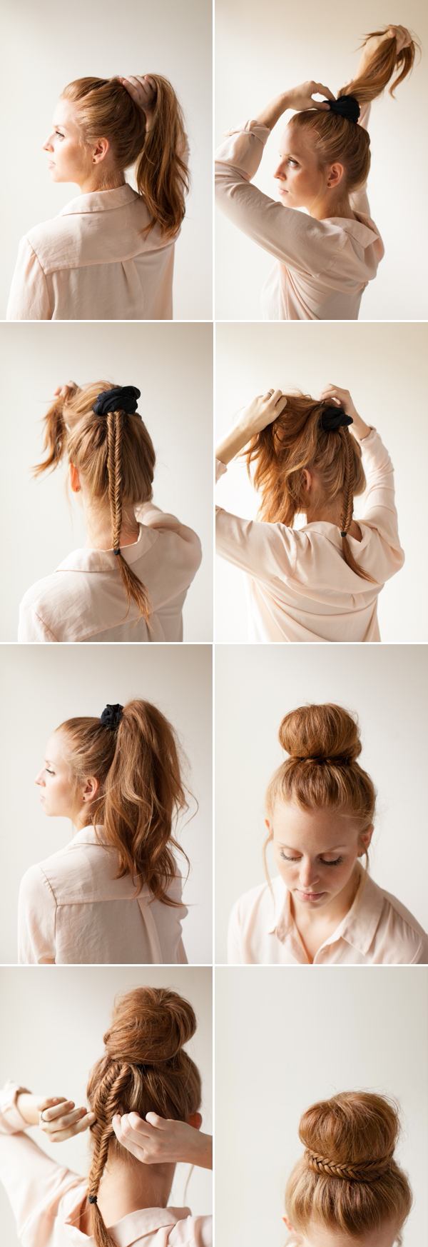 Braided Top Bun for Elegant Hairstyle via