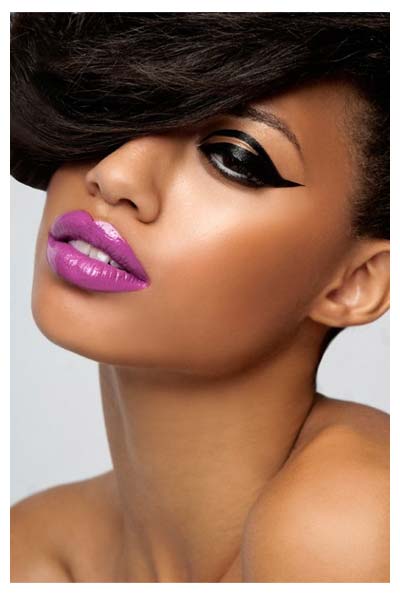 Purple Lips for Night Makeup Ideas via
