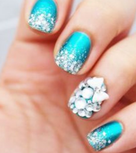 3D Blue Nails