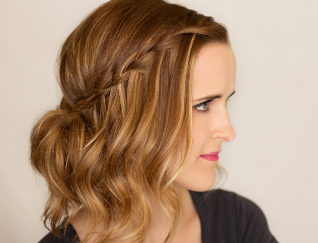 8. Waterfall Braid Updo