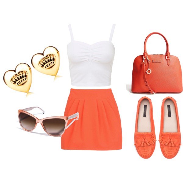 Adorable Red Outfit Idea for Summer