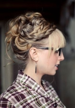 Amazing Braided Updo Hairstyle for Thick Hair