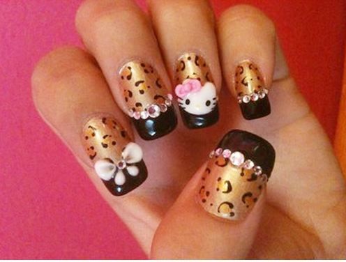 Animal Print and Kitty Nails