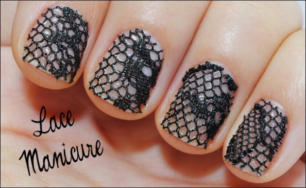 Beaded Lace Nail Art Idea