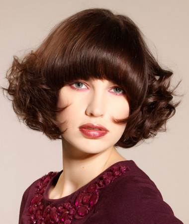 Beautiful Medium Haircut with a Round Fringe