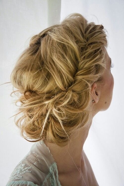 Boho Twisted Updo Hairstyle