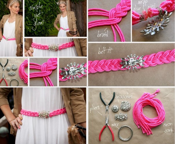 Braided Pink Belt