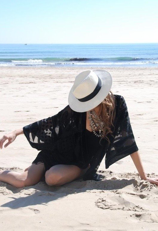 Chic Beach Look with Hat
