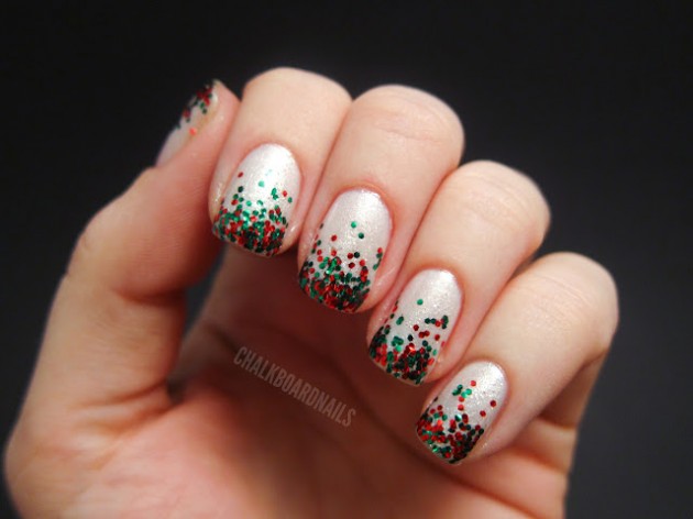 Christmas Glitter Nail Design