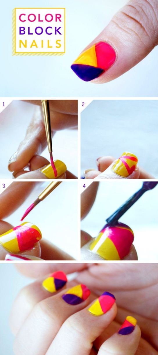 Color Block Nails Tutorial