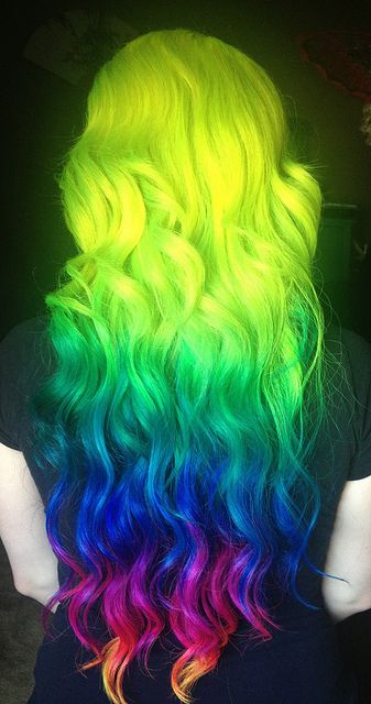 Cool Rainbow Neon Hairstyle