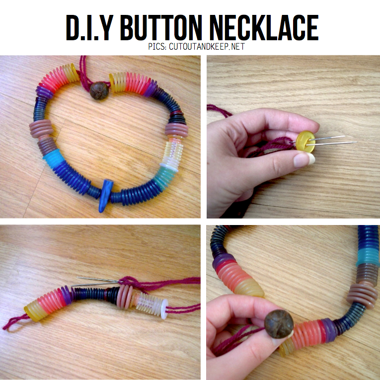 DIY Button Necklace Tutorial