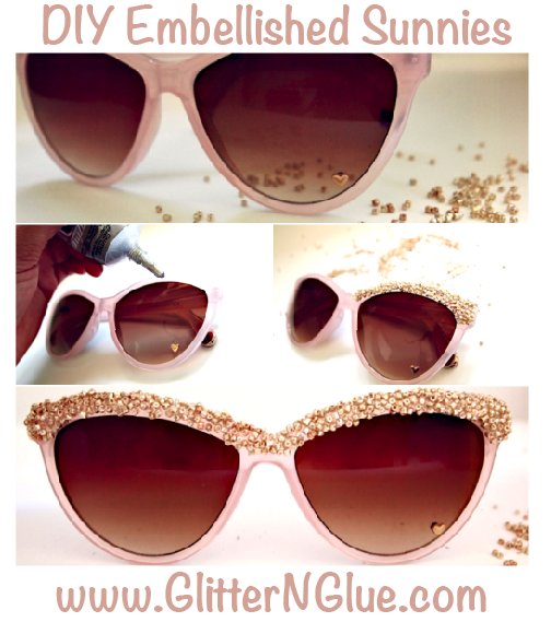 DIY Embellished Sunglasses With Diamonds