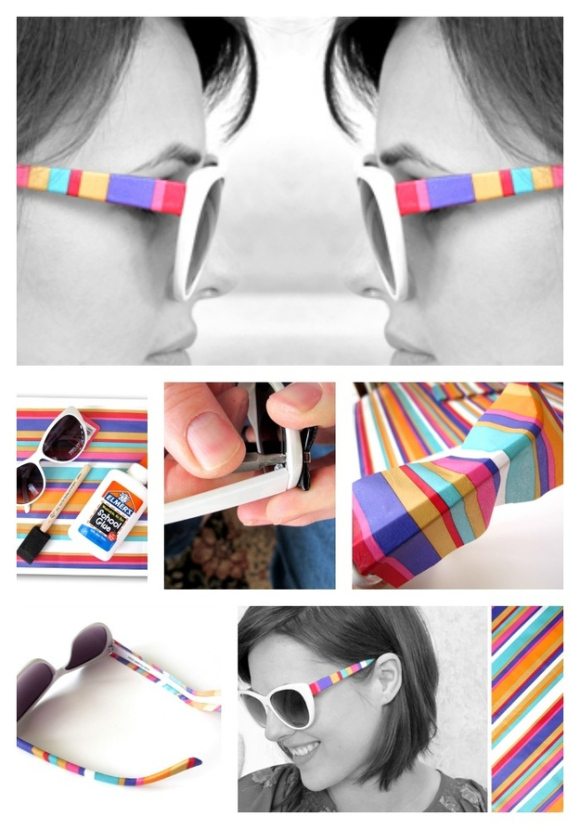 DIY Embellished Sunglasses With Prints