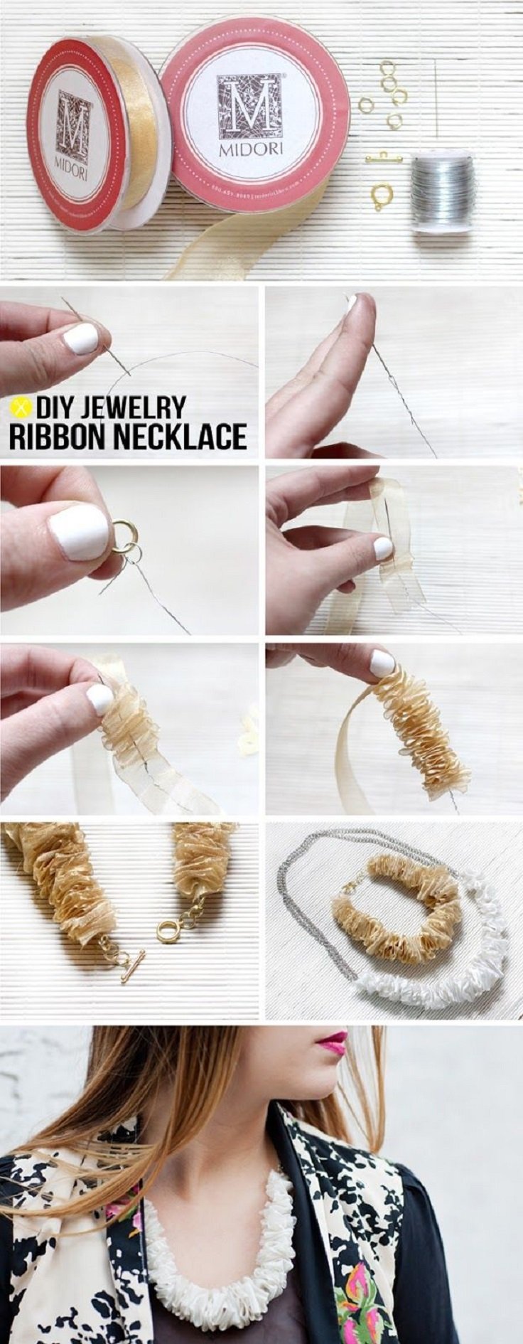 DIY Jewlery Ribbon Necklace