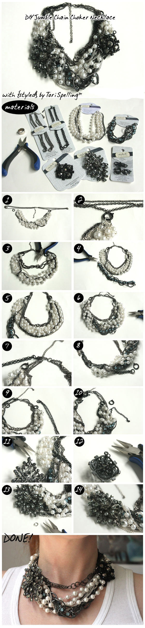 DIY Jumble Chain Choker Necklace