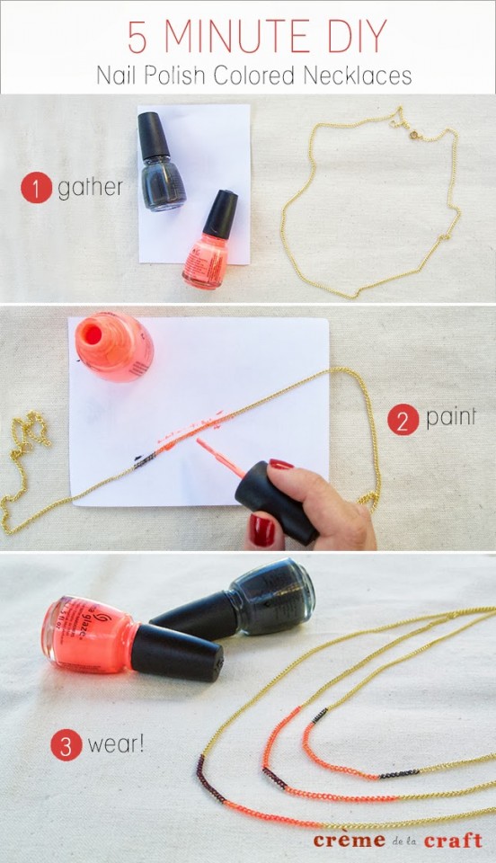 DIY Nail Polish Colored Necklace