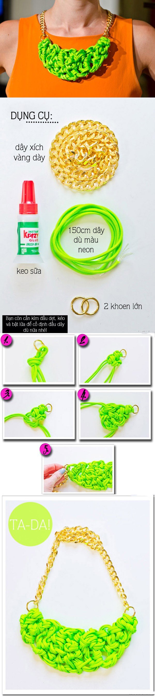 DIY Neon Necklace Tutorial