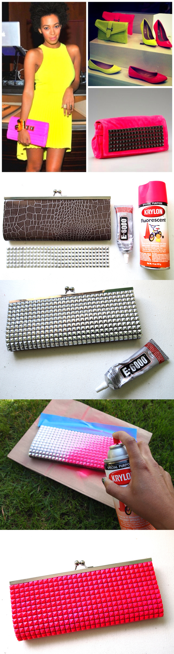 DIY Neon Stud Clutch