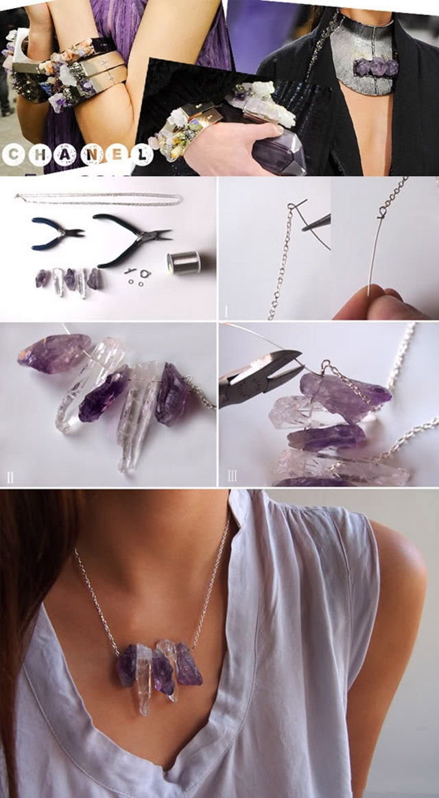 DIY Precious Stone Necklace Tutorial