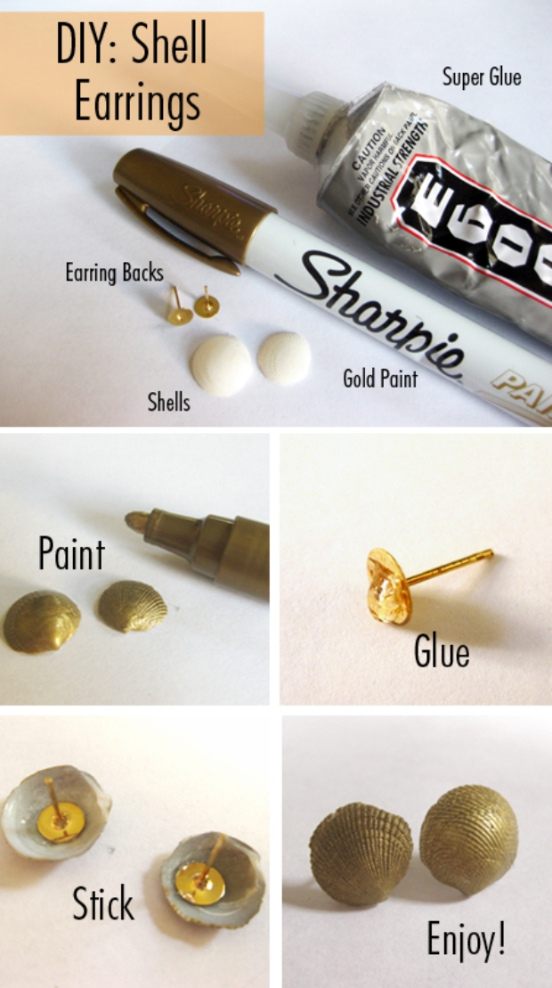 DIY Shell Earrings